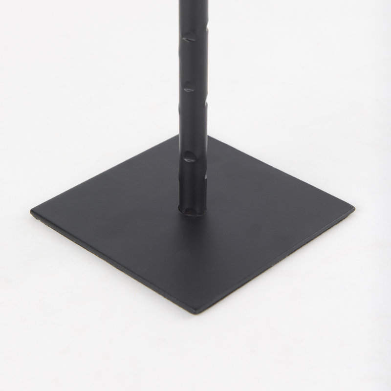 Metal Candlestick, Black, 12'' H x 4.5'' W x 4.5'' D