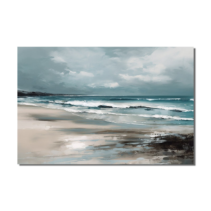 «Coastal Waves III - Modern Beach», art mural