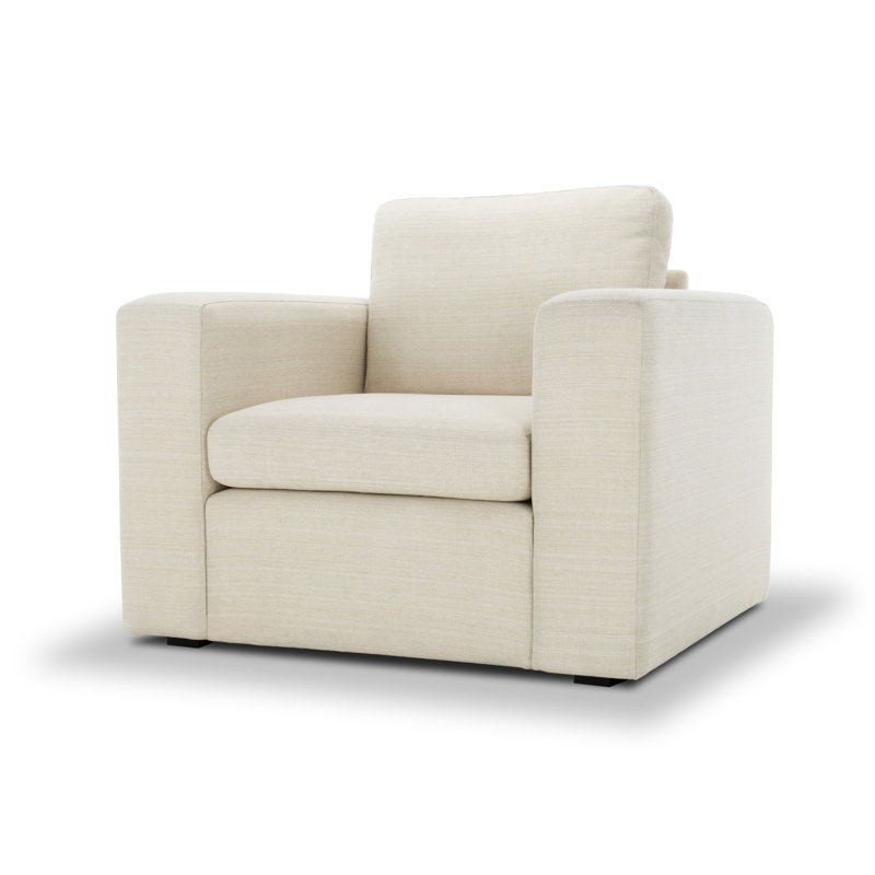 Fauteuil Benedict, Tissu performance natté crème