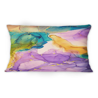 Coussin 1 - Mauve, jaune et vert