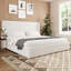 Upholstered Boucle Bed Frame with Wingback Headboard