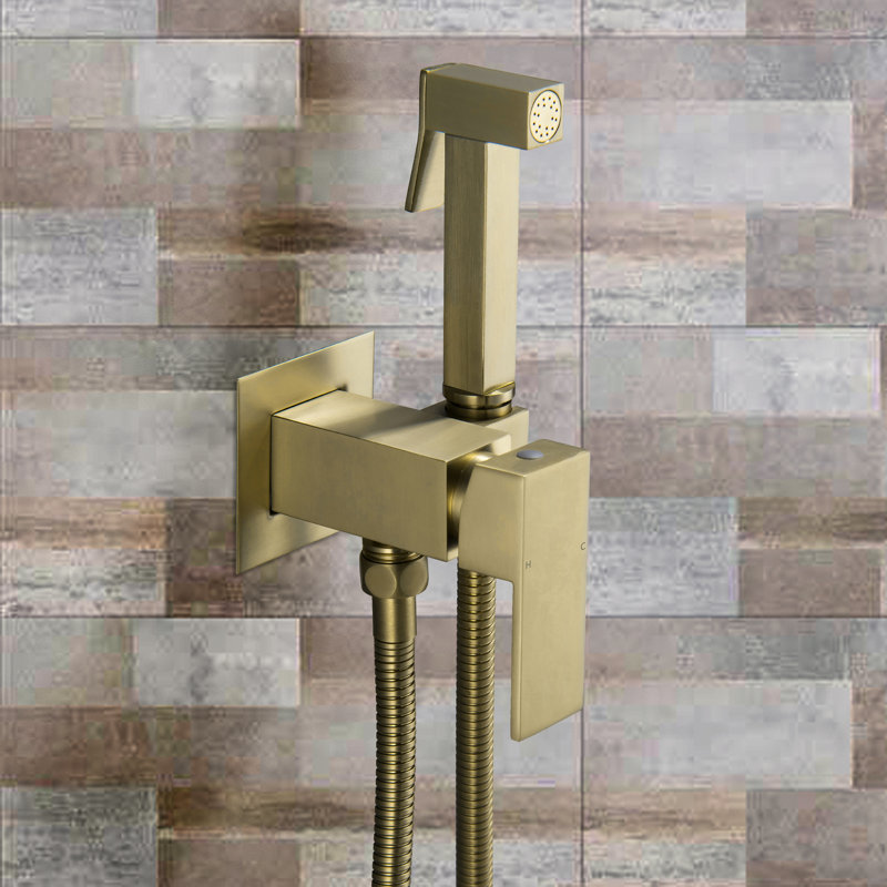 Robinet de bidet vertical à un trou, Or brossé