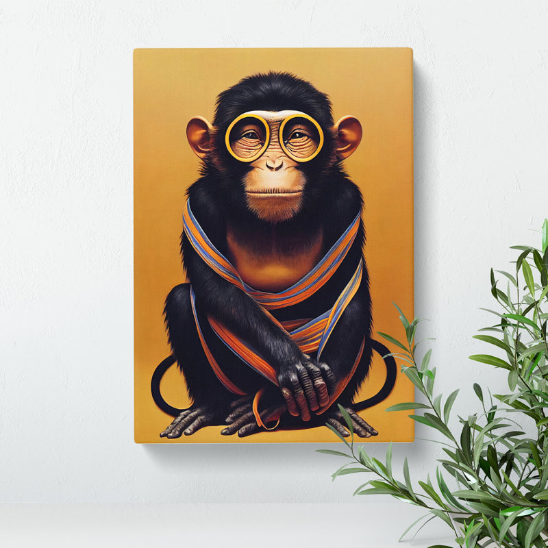Young Monkey No.1 - Wrapped Canvas, 50cm H x 35cm W x 3cm D