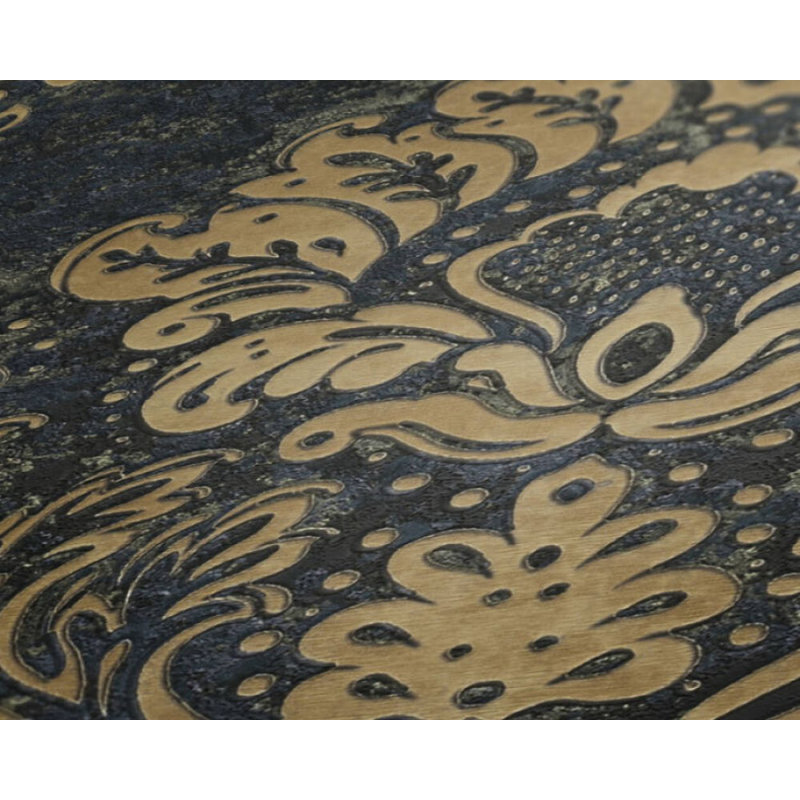 Rouleau de papier peint texturé L 33 pi x l 21 po Beacan Baroque Classical, Beige / Bleu / Brun