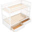 Bunk Bed With Drawers, Full Over Full, White Colour, Convertible, Solid Pine - Strong Wood Construction For-406528520-406528522