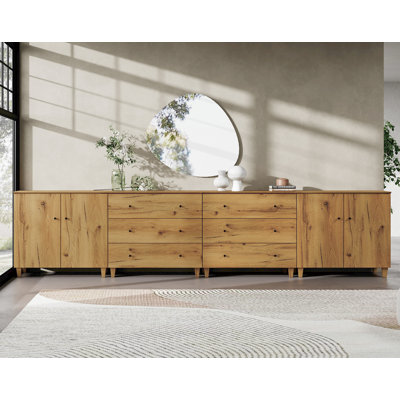 4-In-1 Dresser Chests With 6 Drawers And 2 Cabinets For Bedroom
