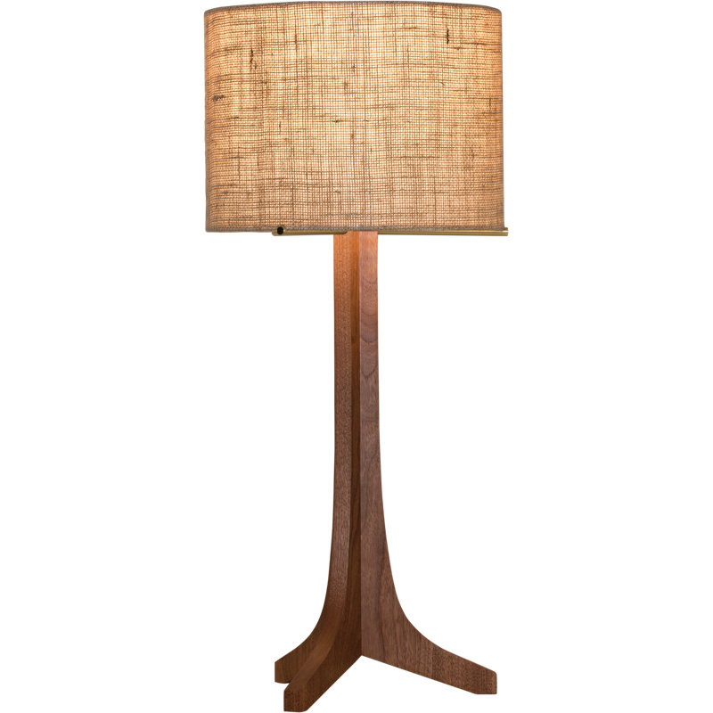 Nauta LED Table Lamp, Walnut, Burlap, Brushed Brass