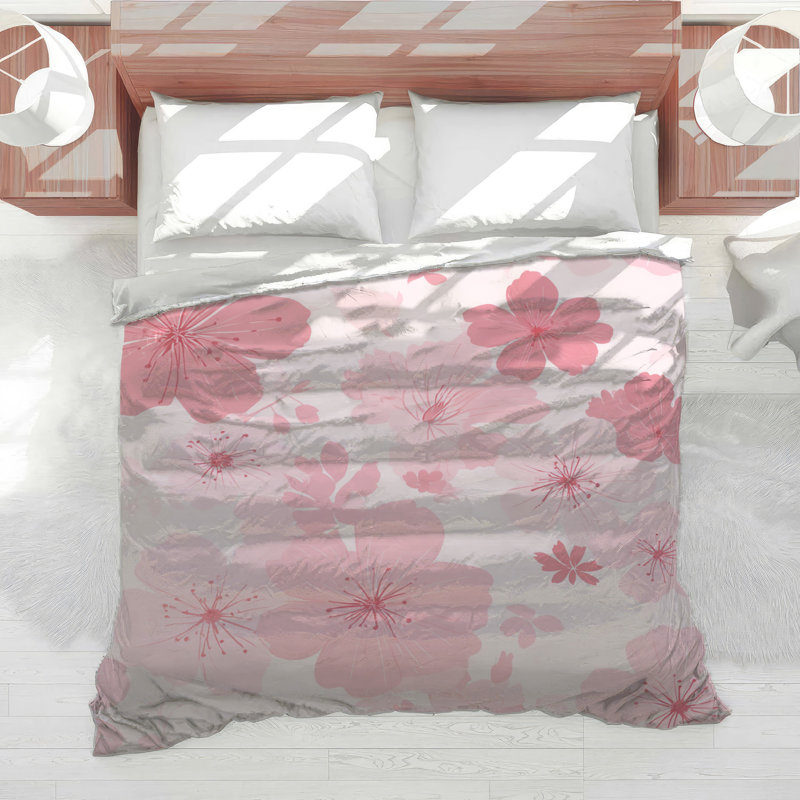 Édredon Floral Bedding, Édredon simple extra long, Motif floral rose