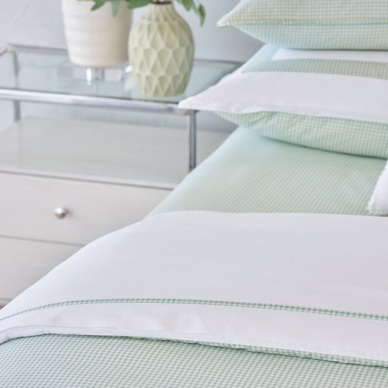 Malaya Egyptian Cotton Percale Flat Sheet, King Flat Sheet, Leaf