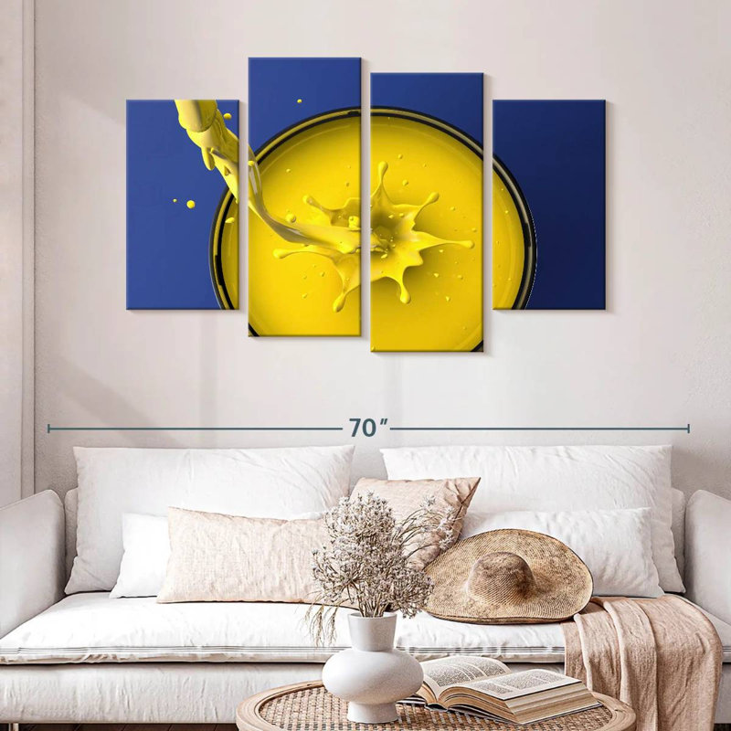 Senne Yellow Paint Splash, 32" H x 52" W