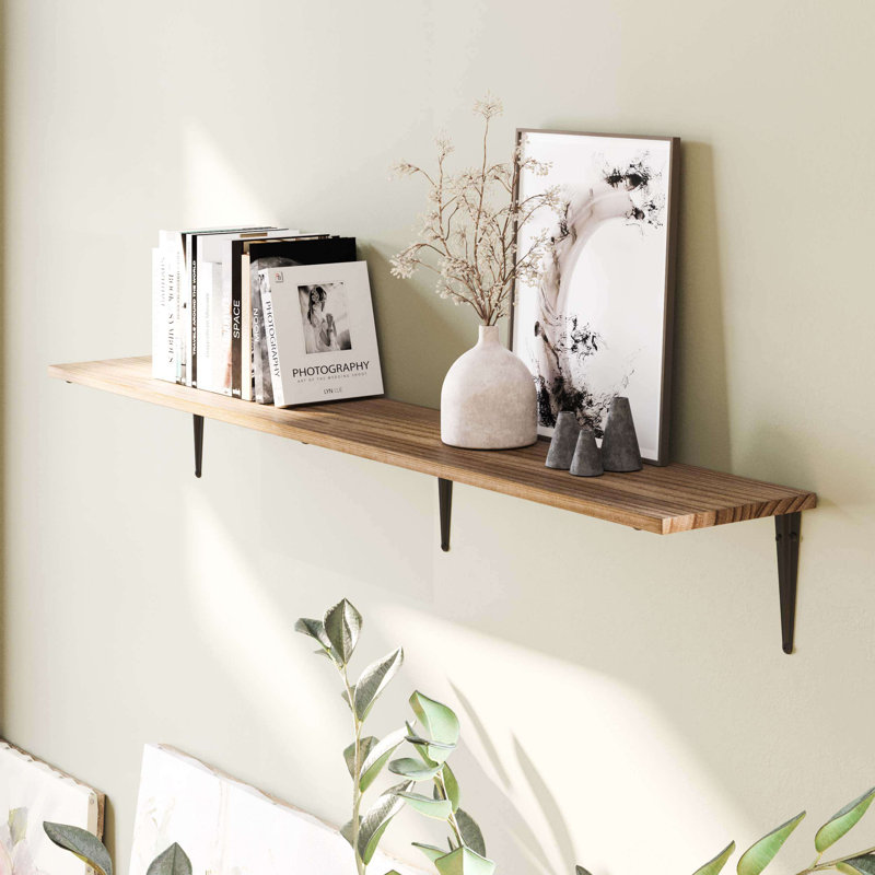 48'' Wall Bookshelves, Wood Floating Shelves, Deep Shelves Wall Mounted, Living Room Shelf, 6.6" H x 48" W x 8" D