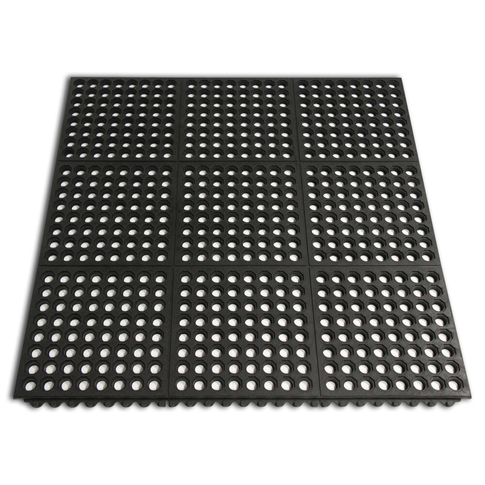 Rubber-Cal, Inc. 4'' W x 4'' L Garage Flooring Tiles in Black