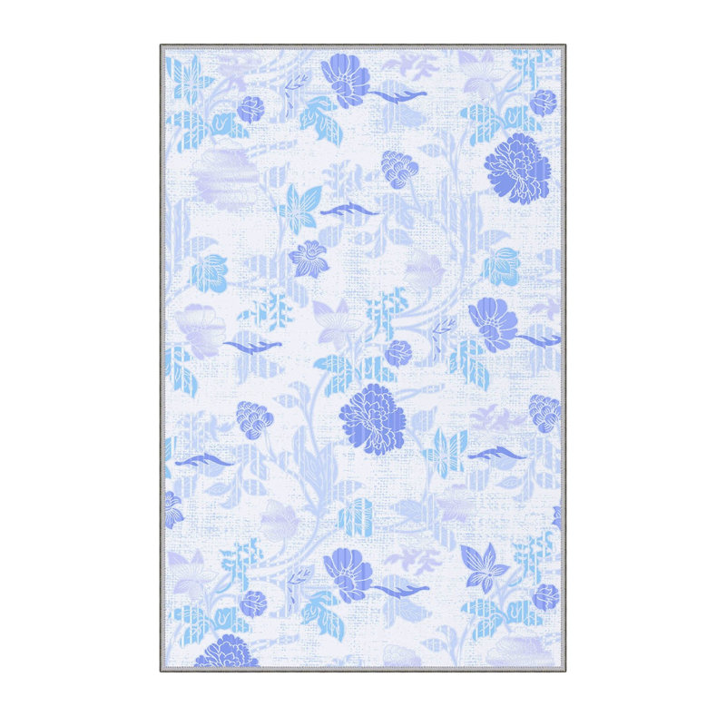 Soft Hall Carpet (2.6 x 4.9 ft), 100% Polyester, 0.3 in Pile Height | Antibacterial, Non-Slip Underside, 650 g/m² | Machine Washable, 3D Digital Print | Perfect for Living Room, Entryway & Bedroom Décor