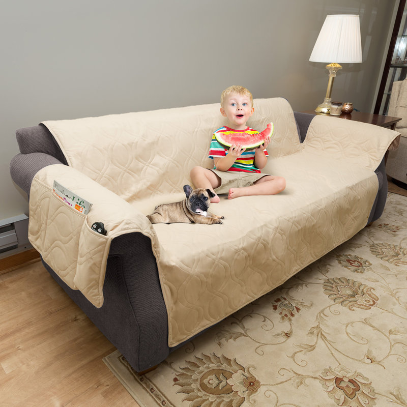 PETMAKER Waterproof Couch Cover for Pets, Tan, Tan, 0.25" H x 76" W x 111" D