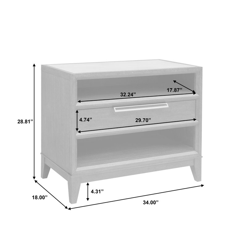 Quincy Brown Stone-Top Bachelor's Chest with Drawer