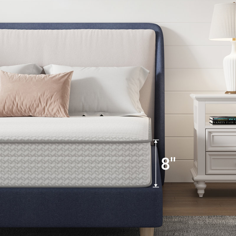 Matelas hybride en mousse à mémoire de forme moyenne de 8 po, certifié CertiPUR-US, OEKO-TEX, 8", Lit double