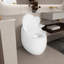 Toilette simple 1,28 po en céramique blanche brillante - forme d'œuf, ignifuge, salle de bain moderne avec forme blanche, chasse d'eau, chasse d'eau