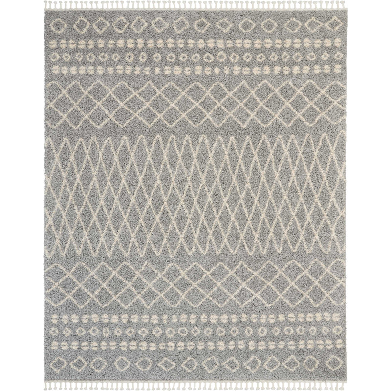 Tapis argenté Denver Tribal, Rectangle 9 pi 2 po x 12 pi 6 po