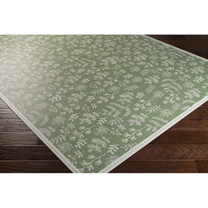 Bluejacket Vinyl Floral Indoor Rug, Runner 3' x 8'