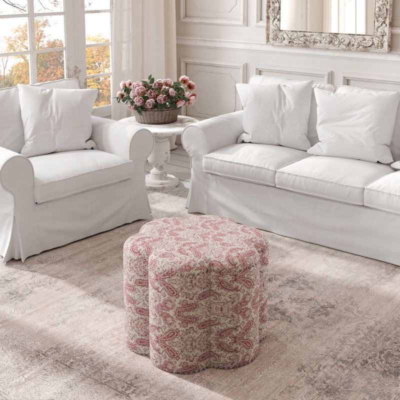 Repose-pieds Elegance Alyse, Lin cachemire rouge
