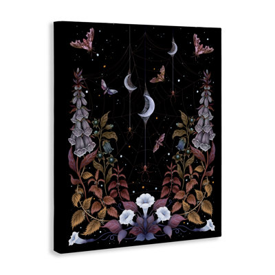 Witch Garden with Spider Webs Canvas, design by Episodic Drawings