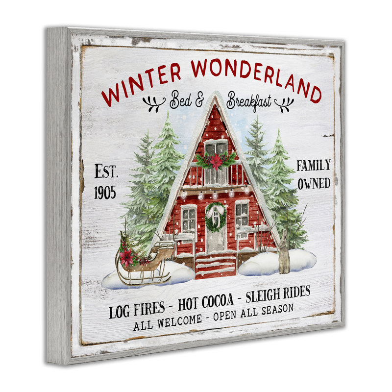 Art mural sur toile Wonderland Christmas Cabin par Creatif Belle, Estampe numérique Farmhouse, H 16 po x l 20 po