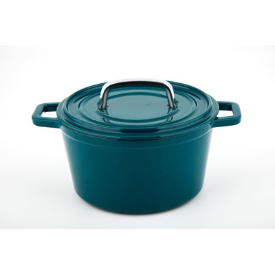 Cocotte en fonte antiadhésive ronde avec couvercle