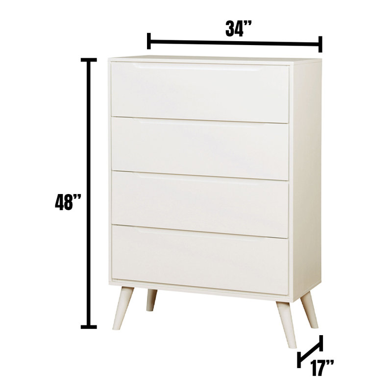 Commode 4 tiroirs Surya, Blanc
