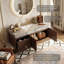 Meuble-lavabo flottant 30 po / 36 po / 48 po avec plateau en pierre frittée et lavabo en céramique, armoire de rangement moderne en bois avec fermeture en douceur et 1 tiroir-2000768053-2000768054