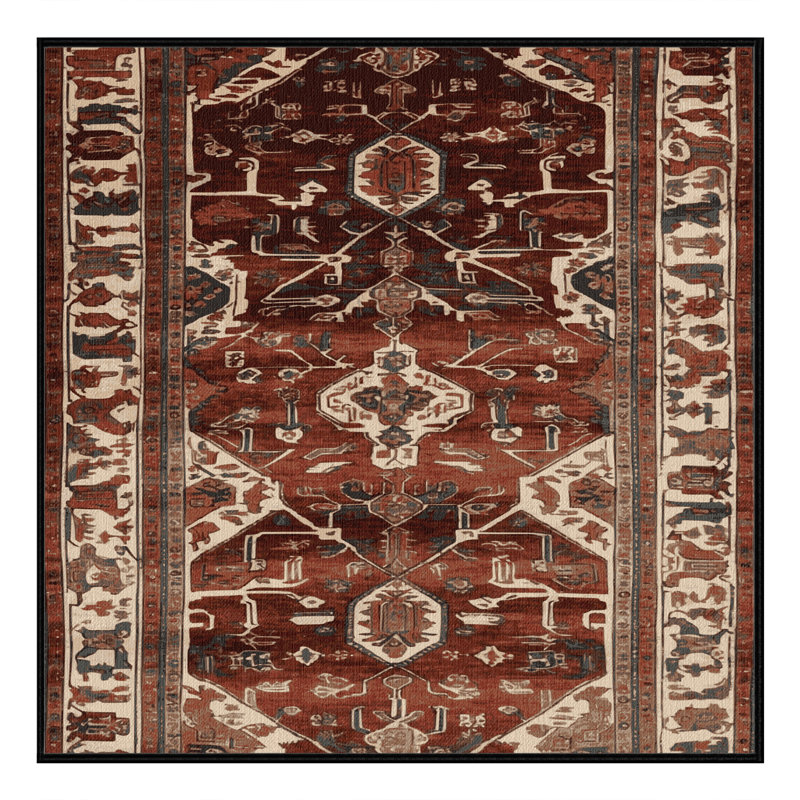 Tapis brun lavable à la machine, Carré 7 pi