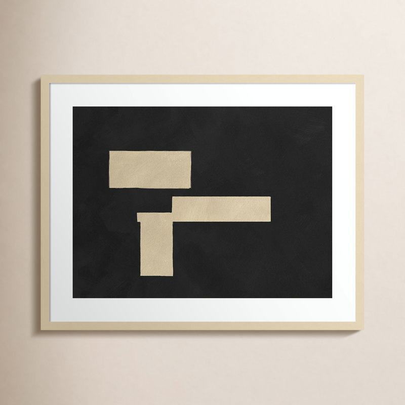 «Quadrate Abstract I» par Jacob Green, impression sur bois encadrée, Encadrement brun, H 26 po x l 33 po x P 1 po