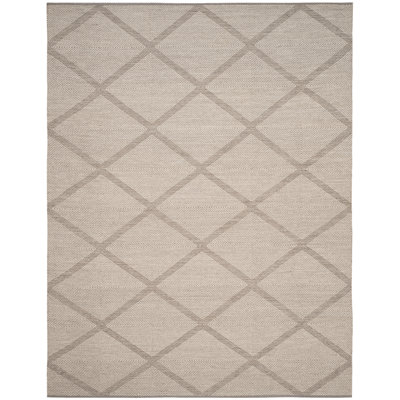 Tapis gris en coton tissé à plat à la main Abberton