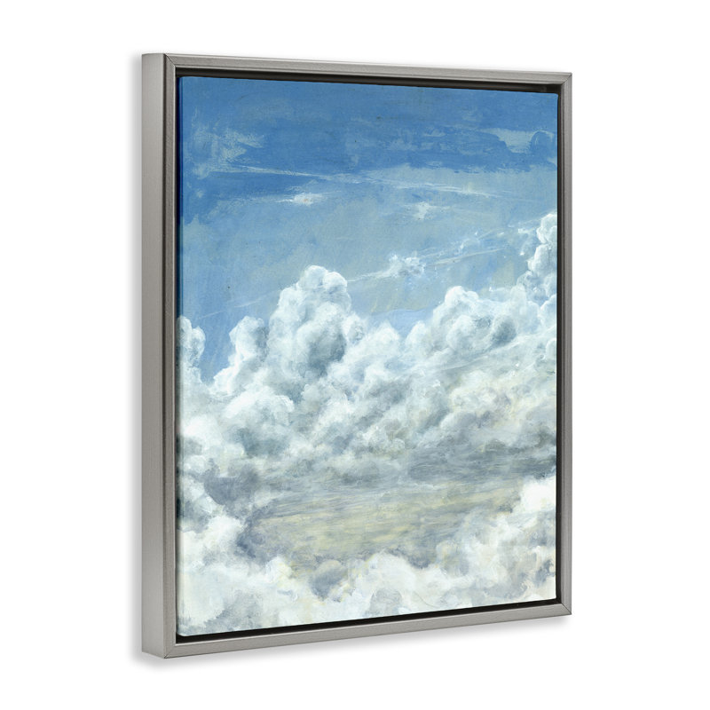 Toile flottante encadrée, "Structured Traditional Clouds" par Grace Popp, Cadre flottant gris lustré, H 31 po x l 25 po