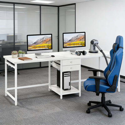 Double poste de travail, bureau d'ordinateur, bureau