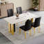 Ensemble de 4 chaises en cuir PU avec pieds en métal doré-2081295601-2081295612