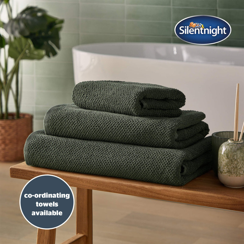 Silentnight Textured Knot Rectangle Bath Mat 100% Cotton BCI, Green