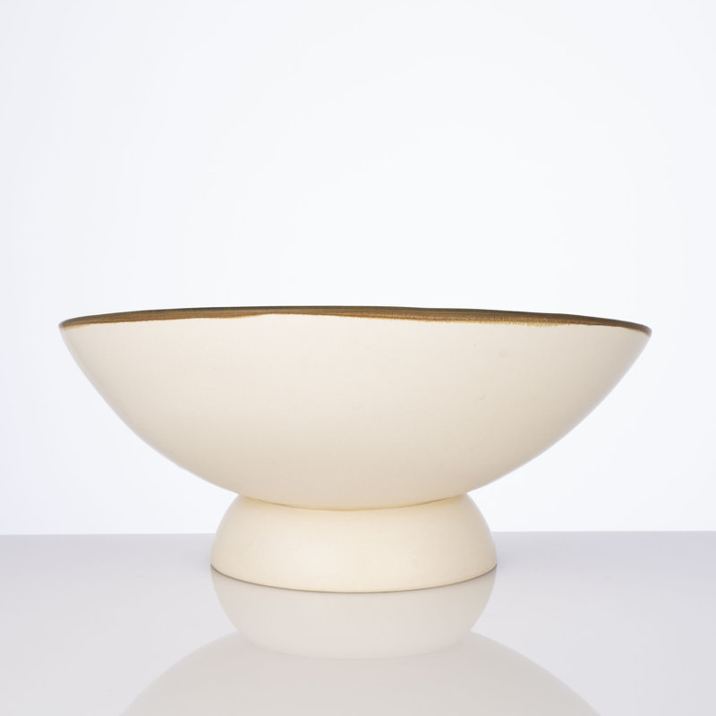 Santorini Handmade Ceramic Bowl, Cream
