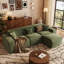 Barrett Minimalist Oversized Modular Comfy Fabric Sofa for Living Room, L Shaped Sectional Couches with Ottoman (3 Seats+Ottoman)-1009600580-1033060104-1033060107