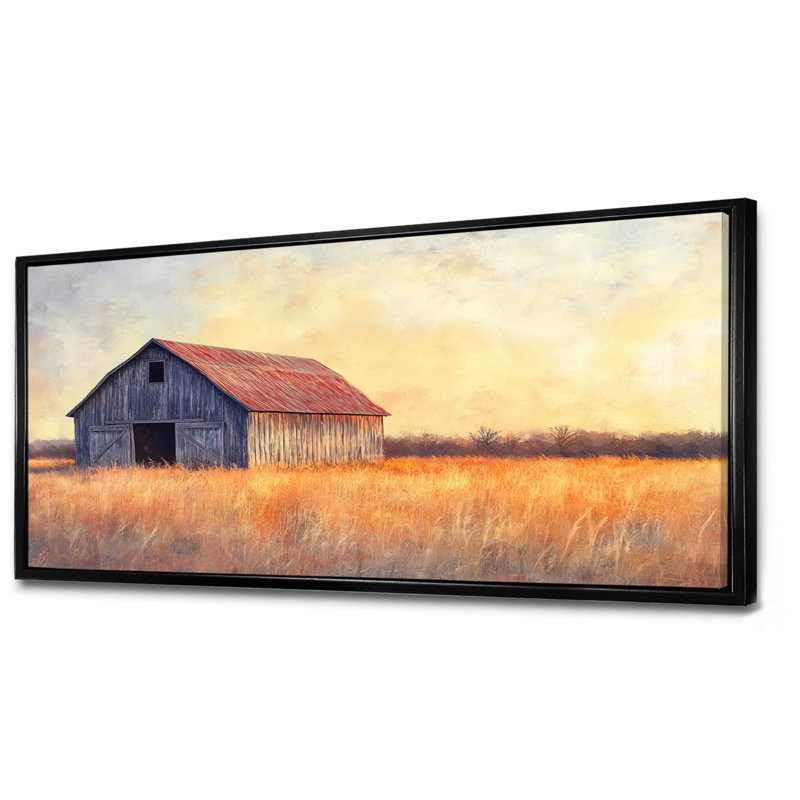 Décoration murale de grange, art de paysage de campagne, grange vieillie au crépuscule, H 28 po x l 60 po