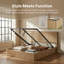 Structure de lit grand, lit plateforme avec rangement relevable, lit à motif ondulé, aucun sommier tapissier requis, chêne, style campagnard moderne-734158145
