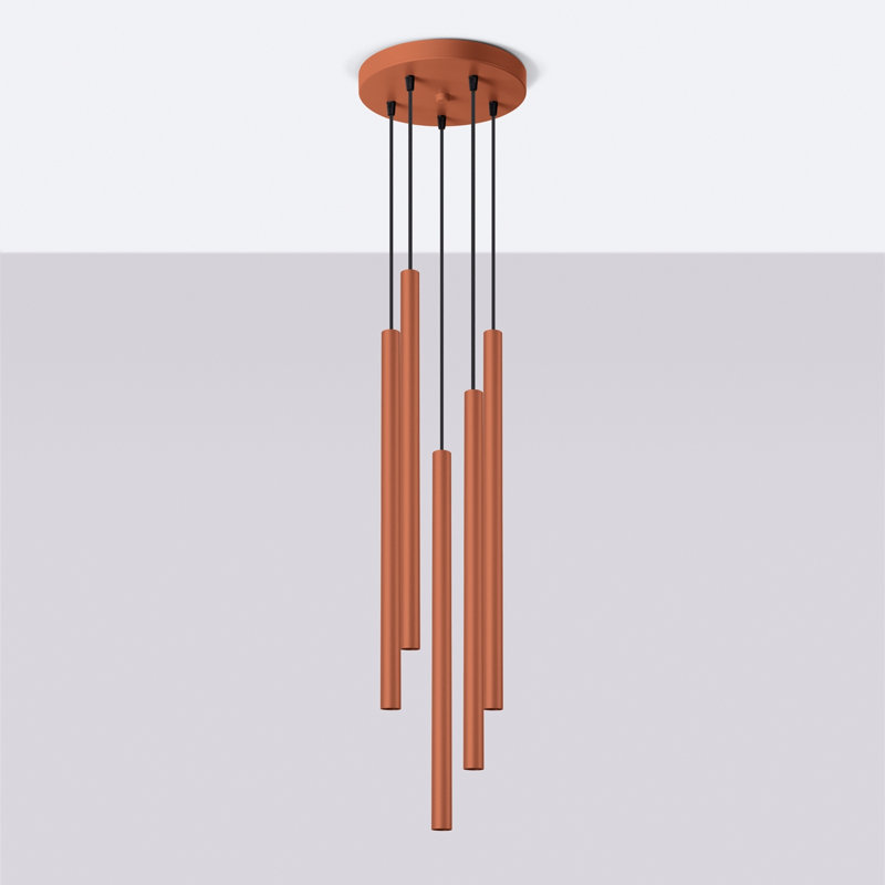 Berthile - Light Pendant, 14cm W x 27cm D, 5 Lights, Red
