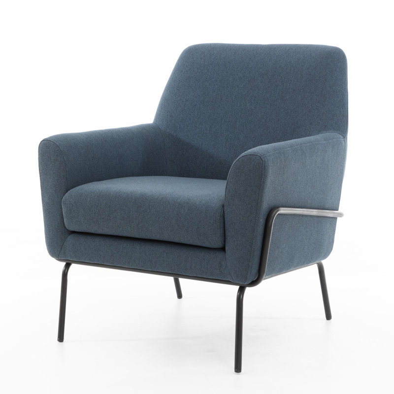Fauteuil d'appoint rembourré avec accoudoirs, Blue