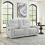 Causeuse double inclinable avec console Lupe, microfibre gris clair Lupe