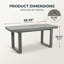 Table de salle à manger carrée grise moderne pour l'extérieur, en PEHD, construction durable et résistante aux intempéries, idéale pour les repas en plein air.
