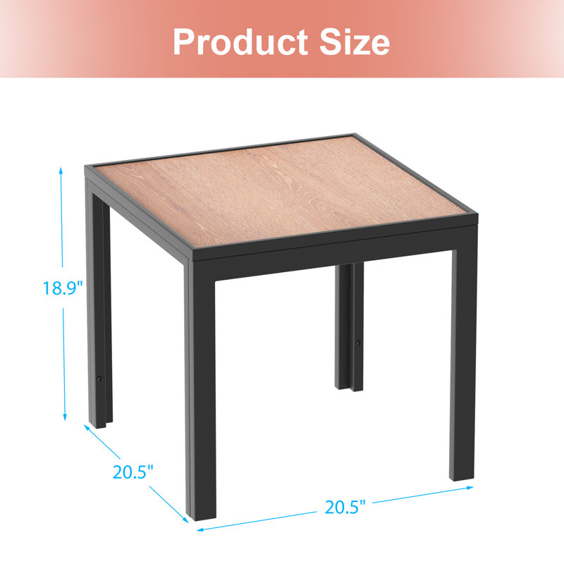 Table d'appoint de patio, ensembles de conversation toutes saisons pour chambre, chevet, porche, Brun