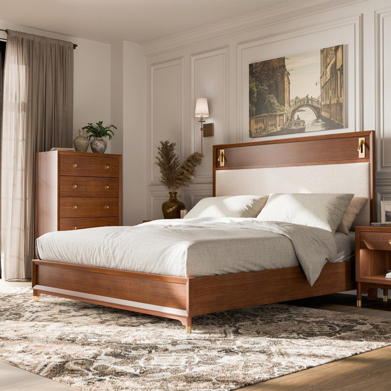 Mobilier de chambre à coucher Mid-Century, Très grand lit