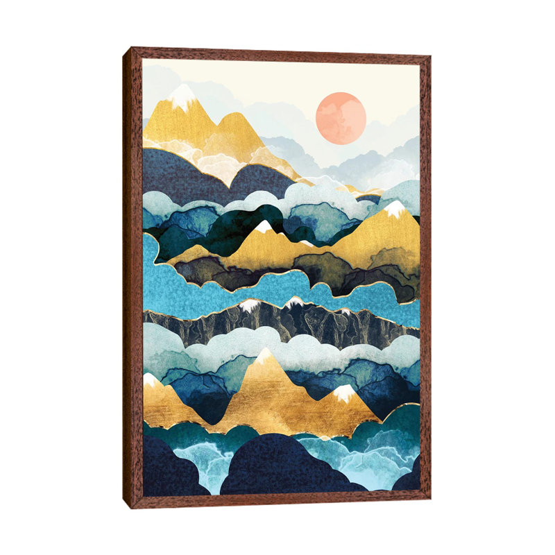 Cloud Peaks - Print on Canvas, 101.6 cm H x 66.04 cm W, Brown Framed