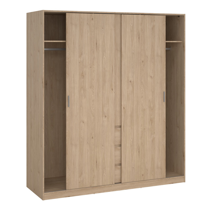 Bonaira 3 Door Manufactured Wood Wardrobe, Jackson Hickory Oak
