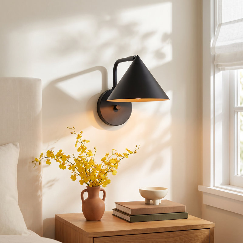 Ireland Steel Armed Sconce, Matte Black