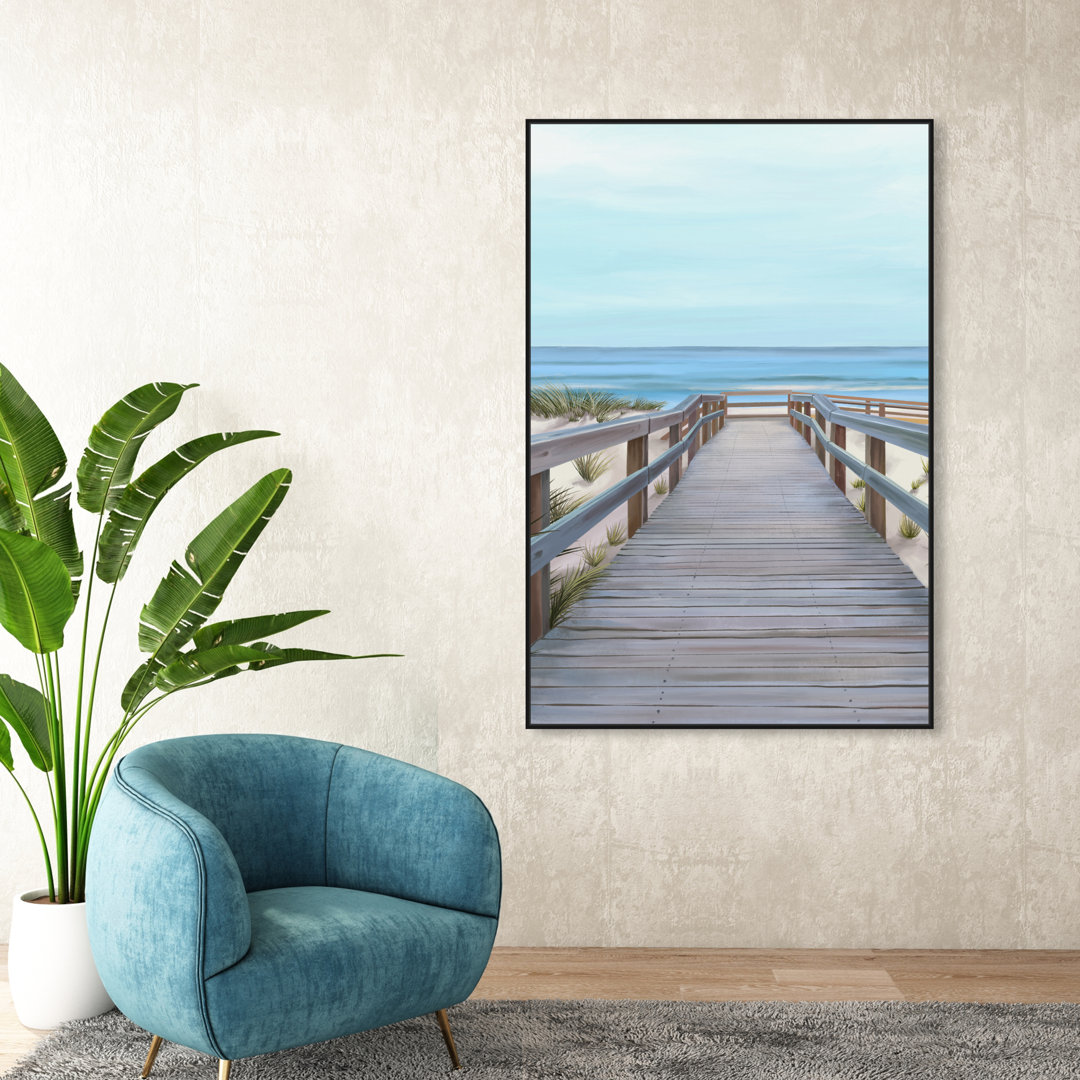" Nautical And Coastal Beach With A View, Coastal Brown " Oliver Gal Prints 